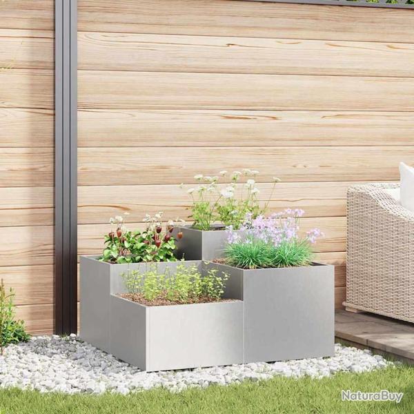 Cache-pot de jardin Argent 80 x 80 x 48 cm Acier inoxydable