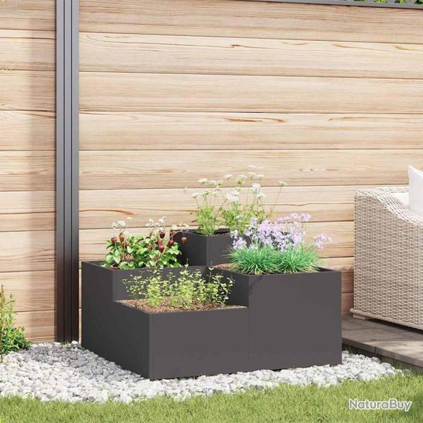 Cache-pot de jardin Noir 80 x 80 x 48 cm Acier