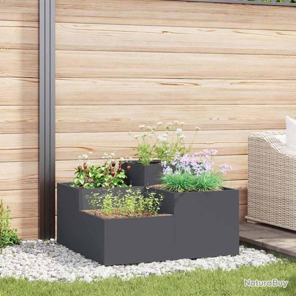 Cache-pot de jardin Anthracite 80 x 80 x 48 cm Acier