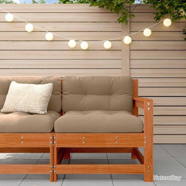 Canap� d'angle de jardin Bois de pin massif Brun cire