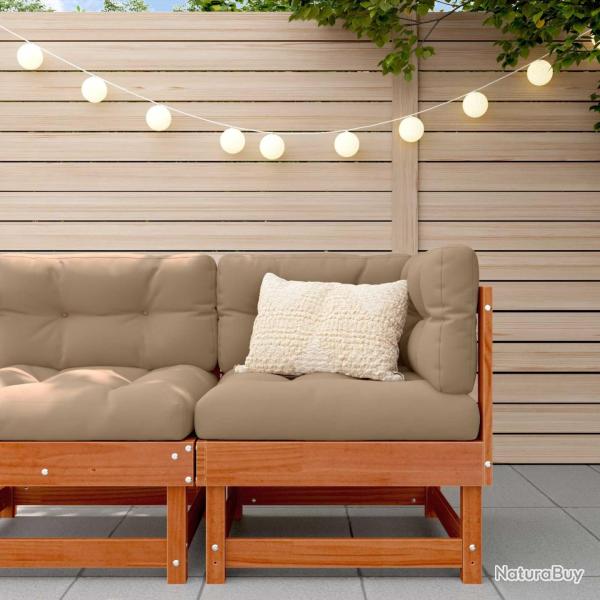 Canap� d'angle de jardin Pin massif Brun Cir�