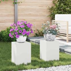 Support de Plante 2 pcs Blanc 24 x 24 x 35 cm Acier