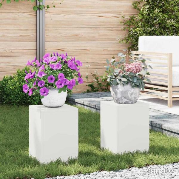Support de Plante 2 pcs Blanc 24 x 24 x 35 cm Acier