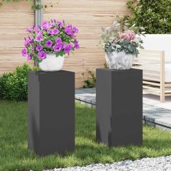 Support de Plante 2 pcs Noir 24 x 24 x 55 cm Acier