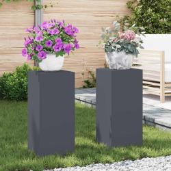 Support de Plante 2 pcs Anthracite 24 x 24 x 55 cm Acier