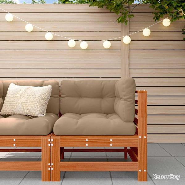 Canap� d'angle de jardin Pin massif Brun Cir�