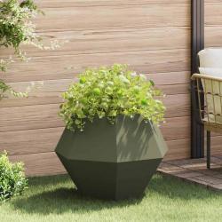 Jardini&egrave;re Vert olive 75 x 75 x 60 cm Acier