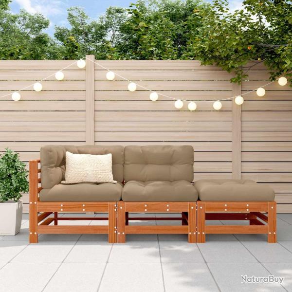 Unit� de canap� sectionnel 3 Pi�ce Brun Cir� Pin massif