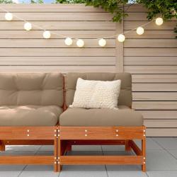 Sofa de jardin milieu Bois de pin massif Brun cire