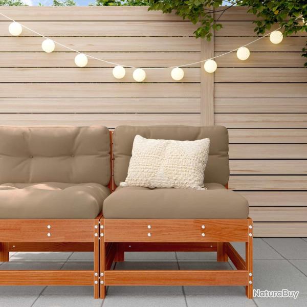 Sofa de jardin milieu Bois de pin massif Brun cire