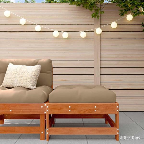 Repose-pieds de jardin avec coussin Bois de pin massif