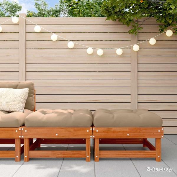Repose-pieds de jardin Pin massif Brun Cir�