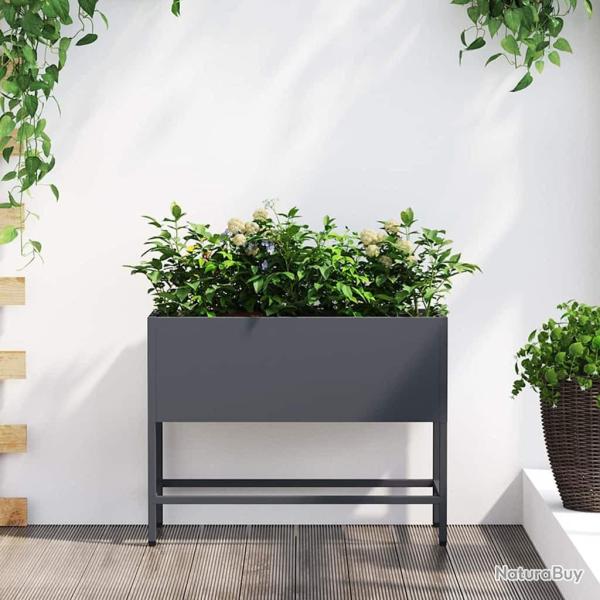 Bac de jardin sur�lev� Anthracite 60 x 26 x 45 cm Acier