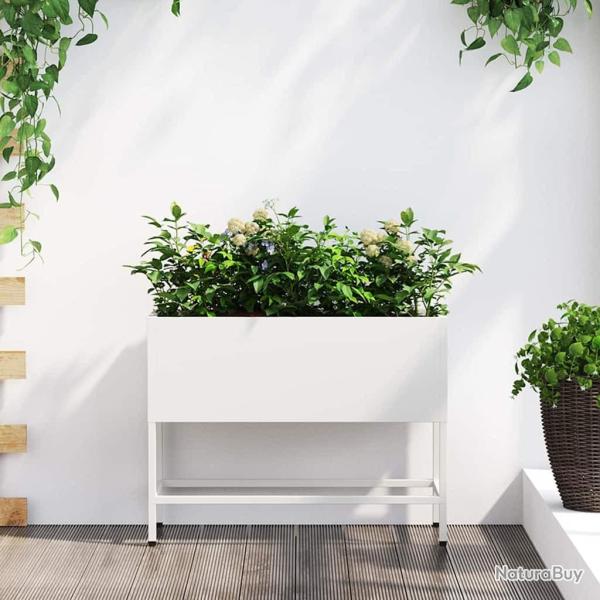 Bac de jardin sur�lev� Blanc 60 x 26 x 48 cm Acier
