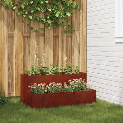 Cache-pot de jardin Rouill&eacute; 100 x 60 x 45 cm Acier patin&eacute;