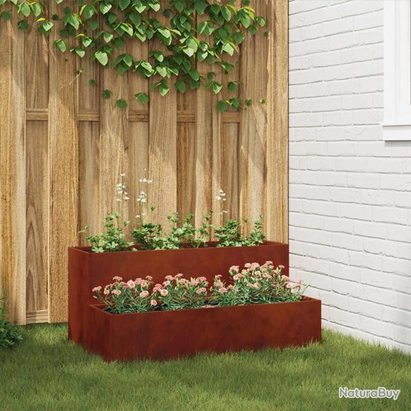 Cache-pot de jardin Rouill� 100 x 60 x 45 cm Acier patin�