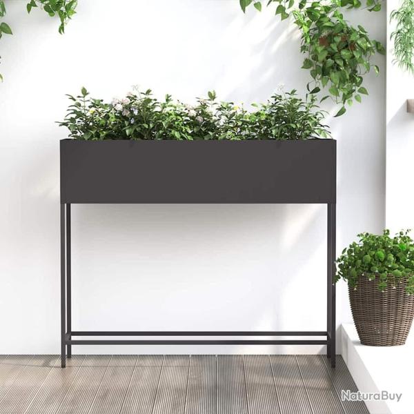Bac de jardin sur�lev� Noir 100 x 26 x 82 cm Acier