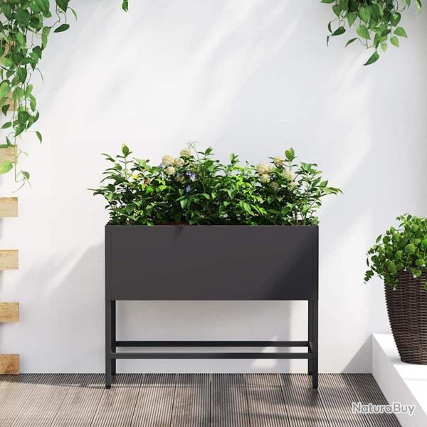 Bac de jardin sur�lev� Noir 60 x 26 x 45 cm Acier