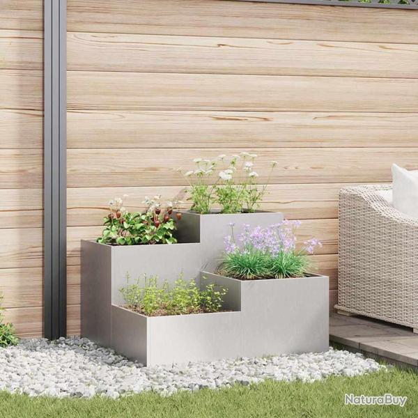 Cache-pot de jardin Argent 80 x 80 x 60 cm Acier inoxydable