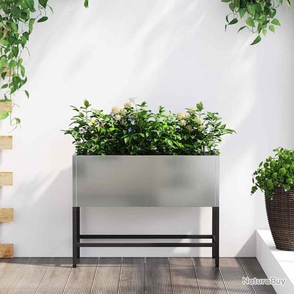 Bac de jardin sur�lev� Argent 60 x 26 x 45 cm Acier galvanis�
