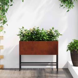 Bac de jardin sur&eacute;lev&eacute; Rouill&eacute; 60 x 26 x 45 cm Acier patin&eacute;