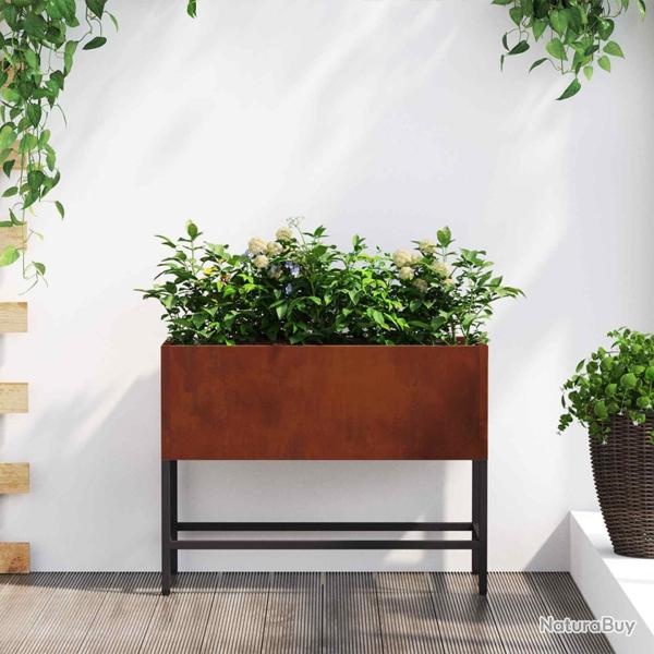 Bac de jardin sur�lev� Rouill� 60 x 26 x 45 cm Acier patin�