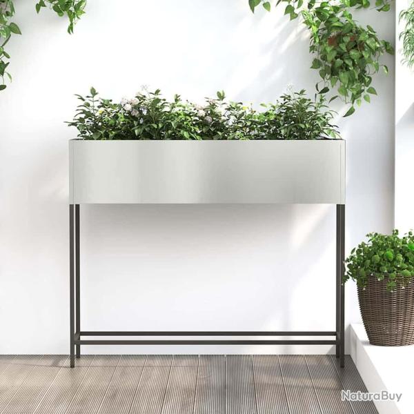 Bac de jardin sur�lev� Argent 100 x 26 x 82 cm Acier galvanis�