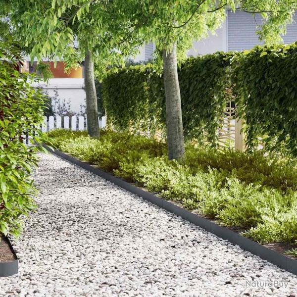 Bordure de Pelouse 20 pcs Anthracite 100 x 0,05 x 15 cm