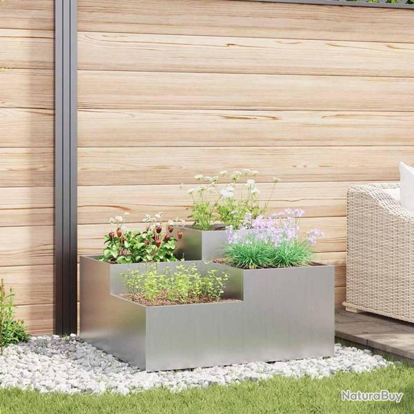 Cache-pot de jardin Argent 100 x 100 x 48 cm Acier galvanis�