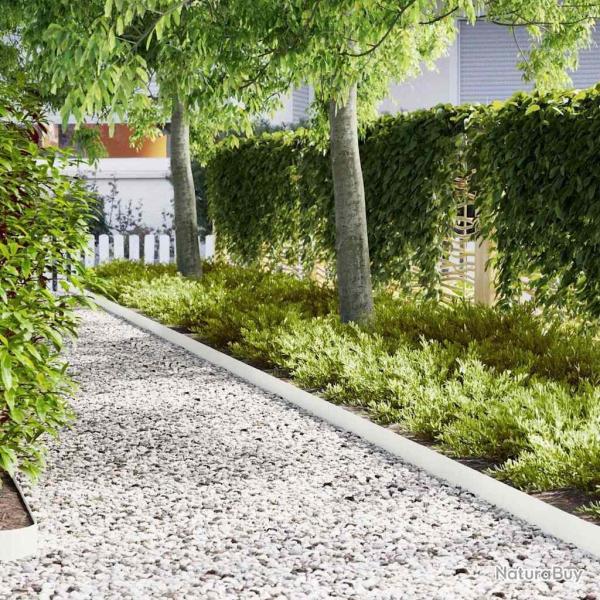 Bordure de Pelouse 10 pcs Blanc 100 x 0,05 x 15 cm