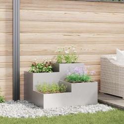 Cache-pot de jardin Argent 100 x 100 x 60 cm Acier inoxydable