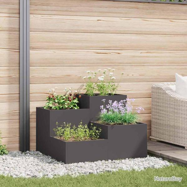Cache-pot de jardin Noir 100 x 100 x 60 cm Acier