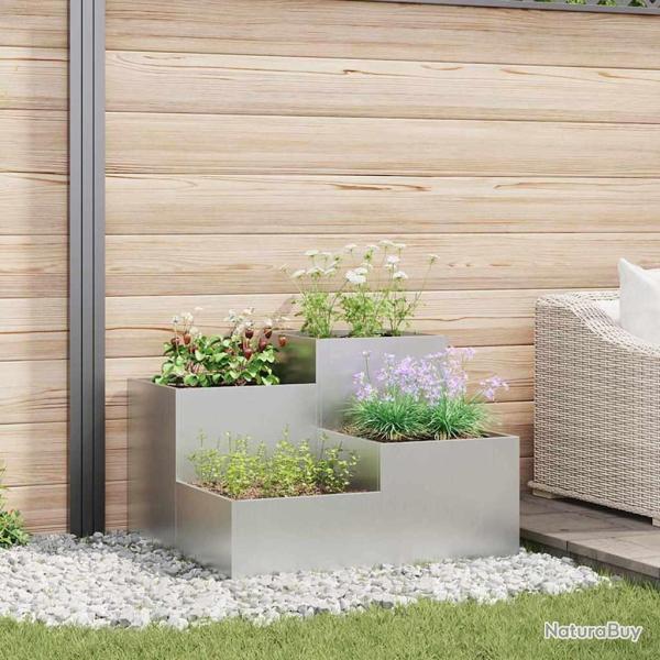 Cache-pot de jardin Argent 100 x 100 x 60 cm Acier galvanis�