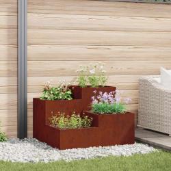 Cache-pot de jardin Rouill&eacute; 100 x 100 x 60 cm Acier patin&eacute;