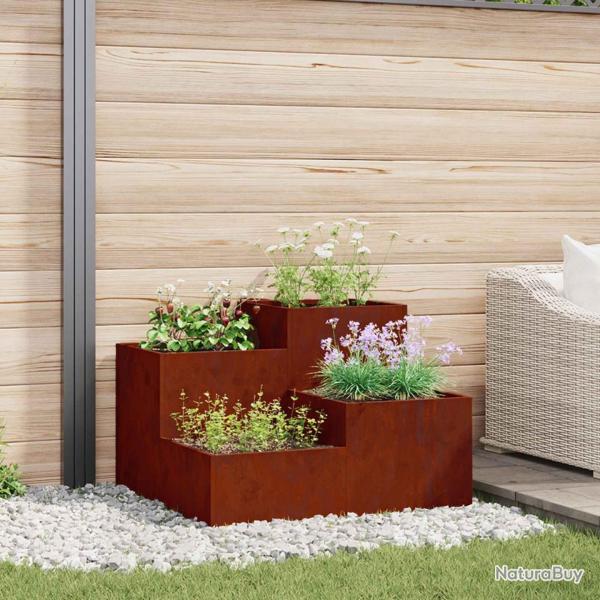 Cache-pot de jardin Rouill� 80 x 80 x 60 cm Acier patin�