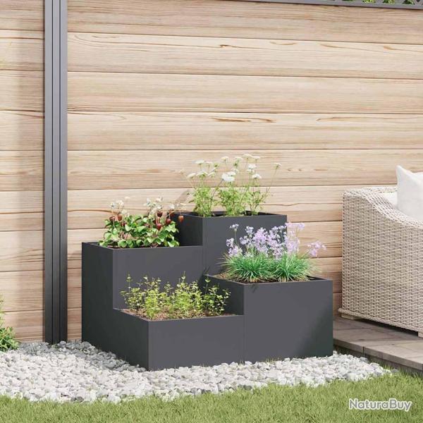 Cache-pot de jardin Anthracite 100 x 100 x 60 cm Acier