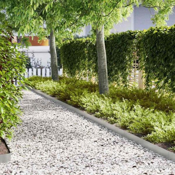 Bordure de Pelouse 20 pcs Argent 100 x 0,05 x 15 cm