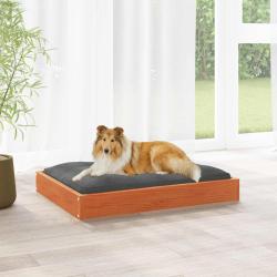 Lit pour Chien Cire marron 101,5 x 74 x 9 cm Bois de Pin Massif