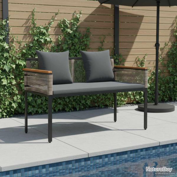 Banc ext�rieur Gris et Gris fonc� 117 x 54 x 74.5 cm polyrotin