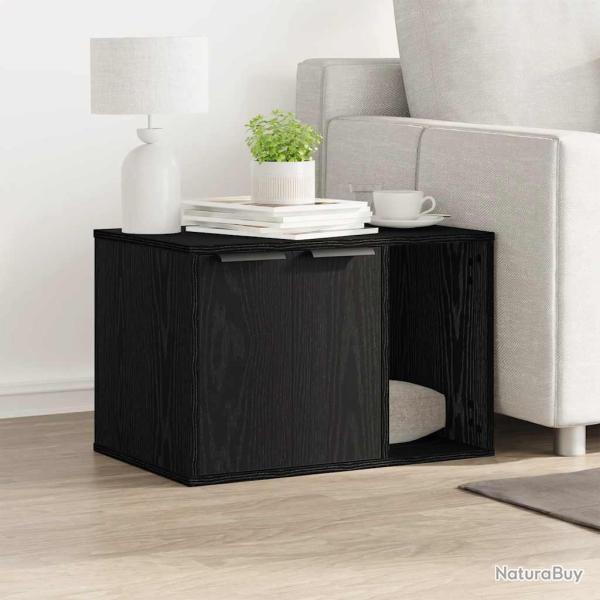 Bac � liti�re pour chat Ch�ne noir 60 x 40 x 40 cm Bois d'ing�nierie