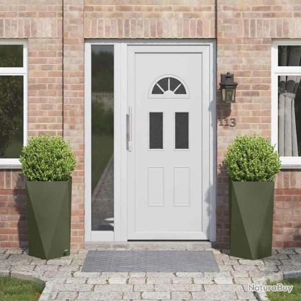 Jardini�re 2 pcs Vert olive 40 x 40 x 75 cm Acier