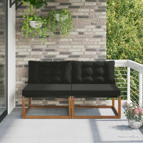2 Pi�ce Sofa de milieu ext�rieur Bois d'Acacia Massif Naturel