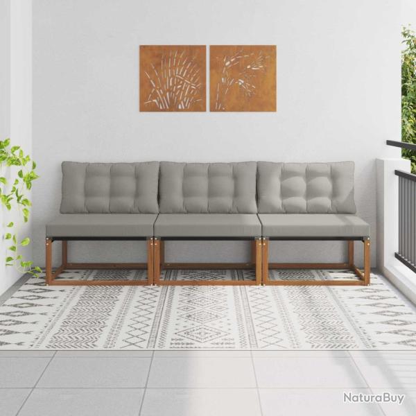 3 Pi�ce Sofa de milieu ext�rieur Bois d'Acacia Massif Naturel