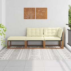 Unit&eacute;s de sofa sectionnel d'ext&eacute;rieur 3 Pi&egrave;ce Naturel