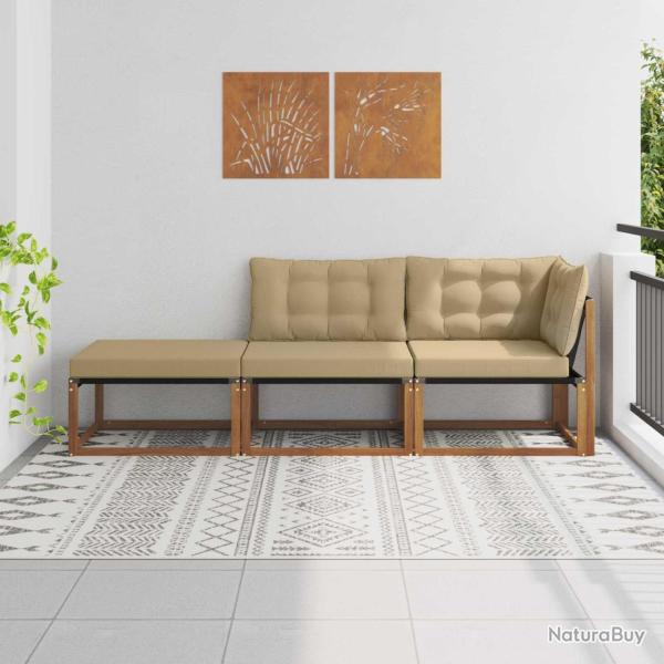 Unit�s de sofa sectionnel d'ext�rieur 3 Pi�ce Naturel