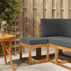 Banc de Tabouret Naturel et Anthracite 43 x 43 x 37 cm
