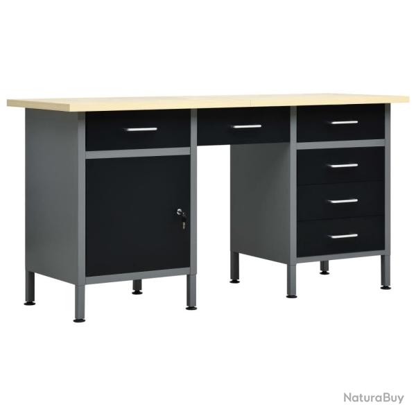 �tabli Noir 160x60x85 cm Acier