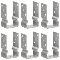 Piquets de cl&ocirc;ture 6 pcs Argent&eacute; 8x6x15 cm Acier galvanis&eacute;