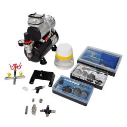 Kit de compresseur d'a&eacute;rographe avec 3 pistolets