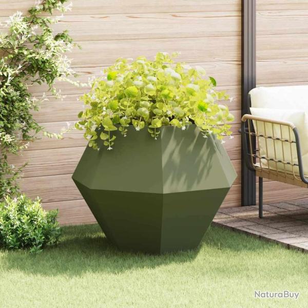 Jardini�re Vert olive 100 x 100 x 80 cm Acier